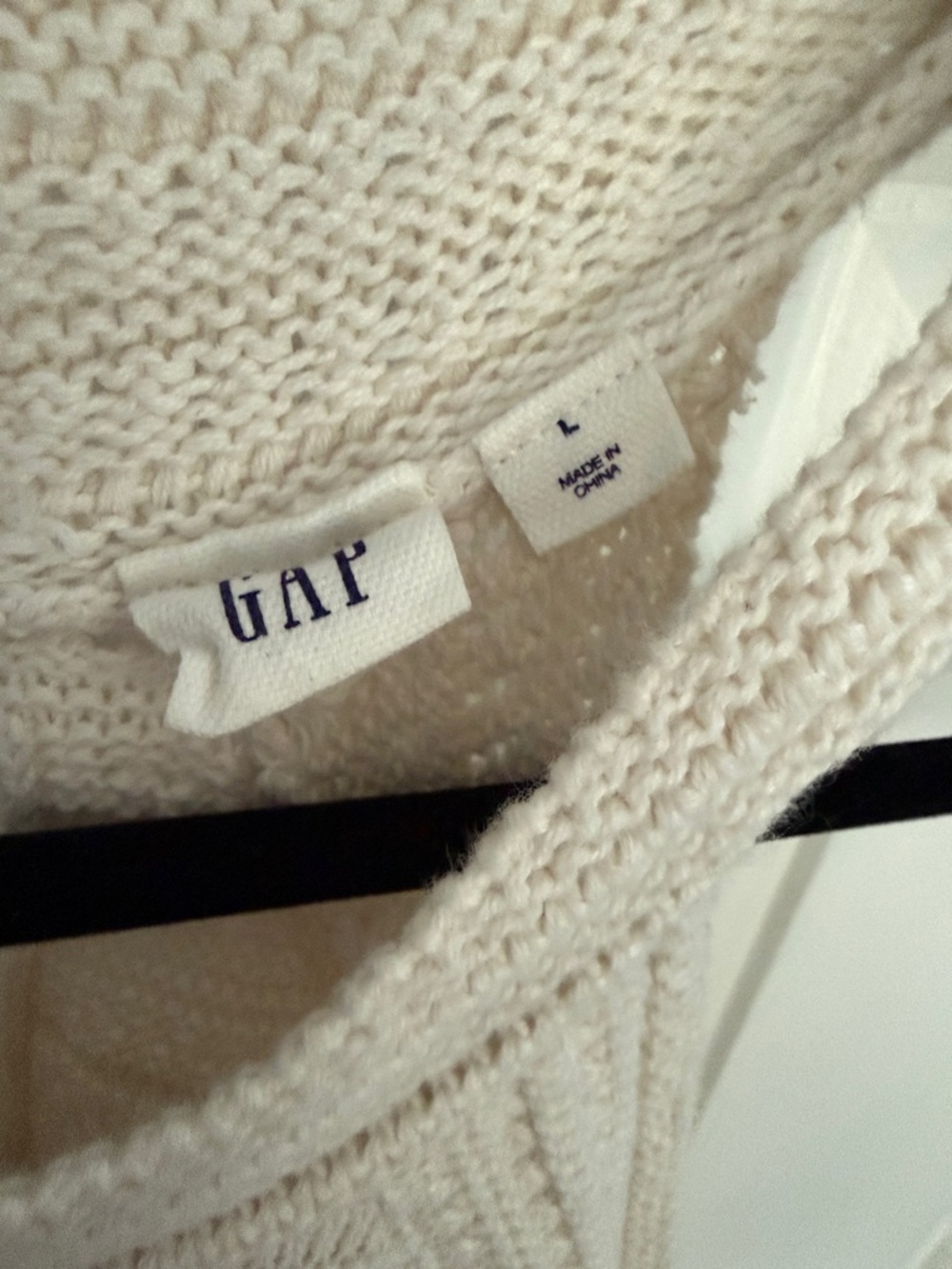 GAP Cream Crochet Halter A-Line Mini Dress - Picture 2 of 4